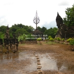 Der überflutete Sculpture Parc in Vientiane /Laos
